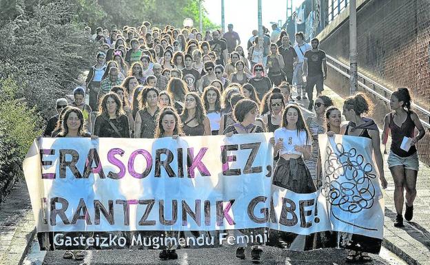 Cabecera de la manifestación contra la agresión sexual del día 8.