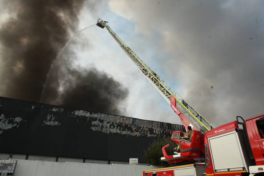 Fotos: Incendio en la planta de la quesería Aldanondo en Salvatierra