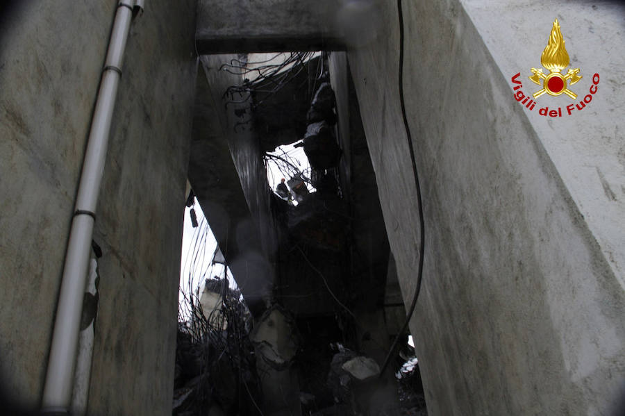 Fotos: Las imágenes del desplome del puente en Génova