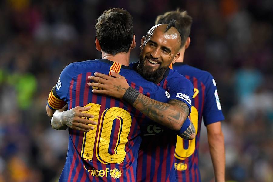 El Camp Nou ha albergado este sábado el primer partido de la Liga Santander de la temporada 2018-2019