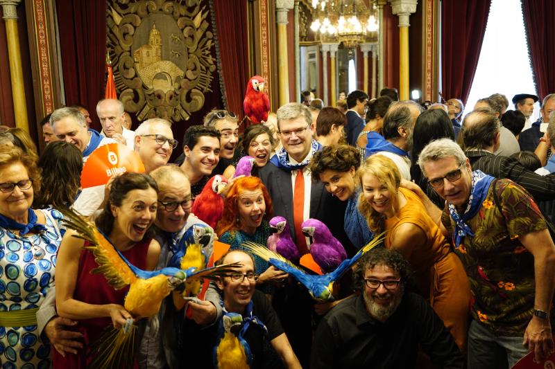 El alcalde de Bilbao, Juan María Aburto, ha ofrecido hoy la tradicional recepción a la sociedad bilbaína con motivo de la Aste Nagusia
