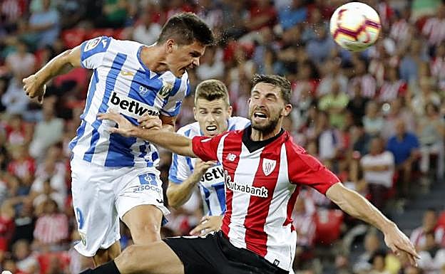 Yeray, en una acción durante el partido ante el Leganés.