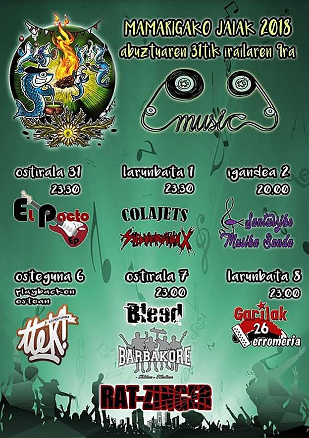 Programa de fiestas de Mamariga 2018: Mamarigako Jaiak