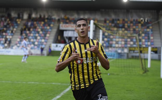 Dopi celebrando el gol que supuso el 2-0 ante la Real B el domingo. 