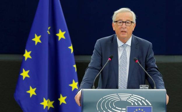 El presidente de la Comisión Europea, Jean Claude Juncker, durante su intervención.
