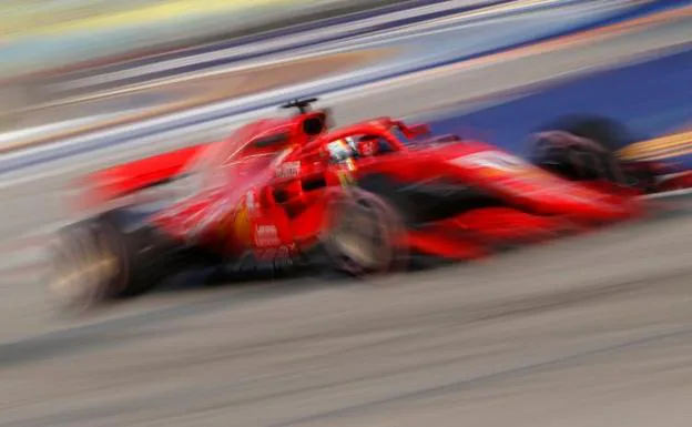 Sebastian Vettel, durante los entrenamientos en Singapur.