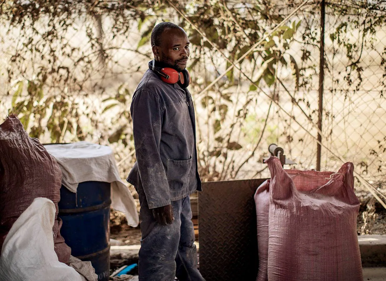 Un campesino, durante un descanso.