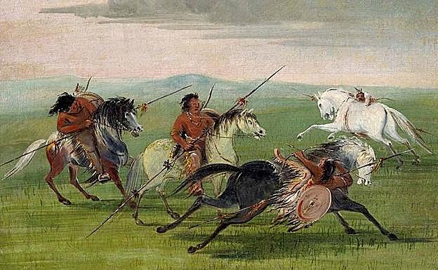 Comanches a caballo.