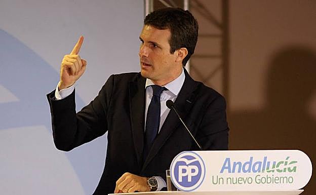 Pablo Casado durante un acto del PP en Andalucía.