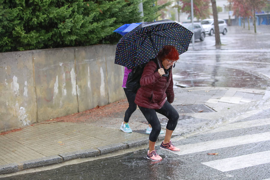 Fotos: Viento, lluvia intensa y balsas de agua en este domingo en Vitoria