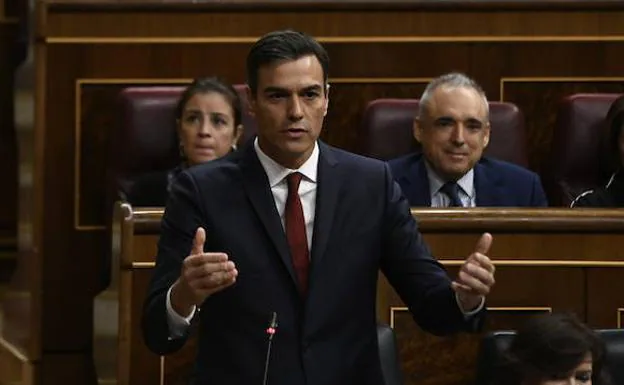 Pedro Sánchez, ayer en el Congreso de los Diputados
