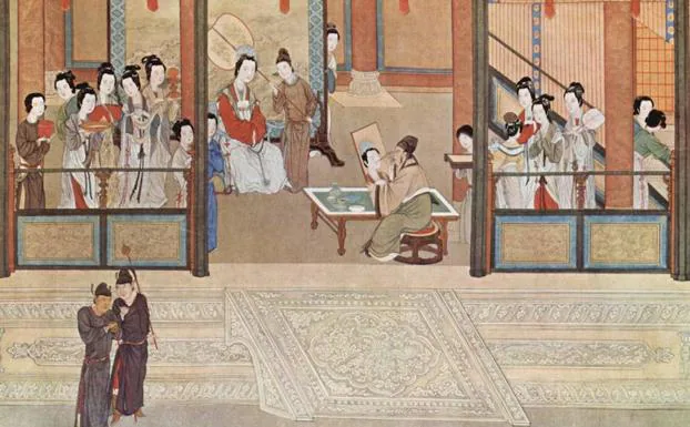 Escena de palacio durante el reinado de Wan Li (1563-1620).