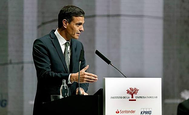 Pedro Sänchez en el Congreso de la Empresa Familiar de Valencia.