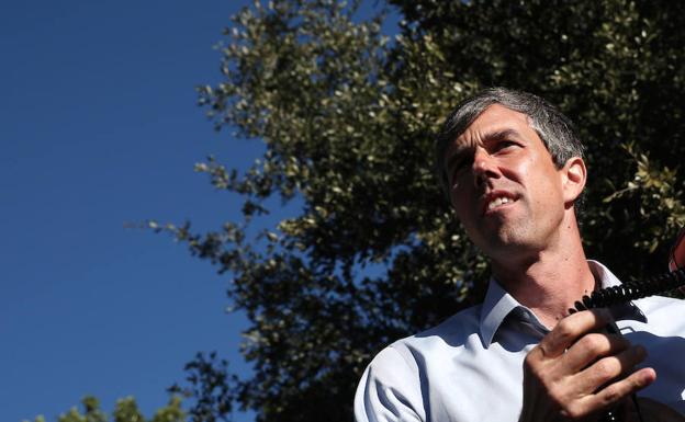 El candidato Beto O'Rourke, durante un acto en Dallas (Texas).