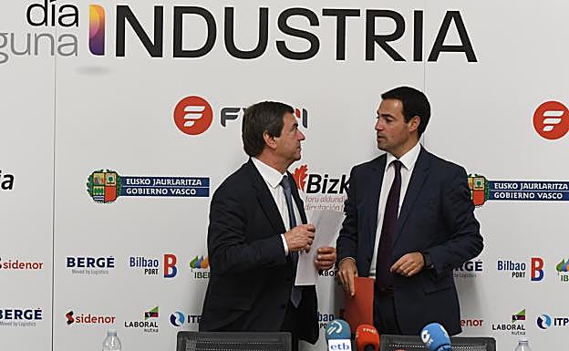 José Luis López Gil e Imanol Pradales, en la presentación del 'Día de la industria. 