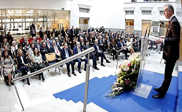 Urkullu, durante su intervención.