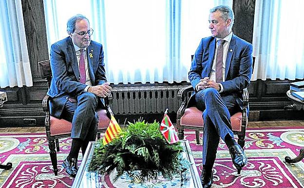 Urkullu y Torra se reunieron ayer en Ajuria Enea.