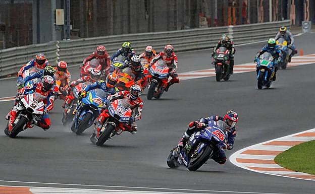 Un momento de la carrera de MotoGP en Cheste. 