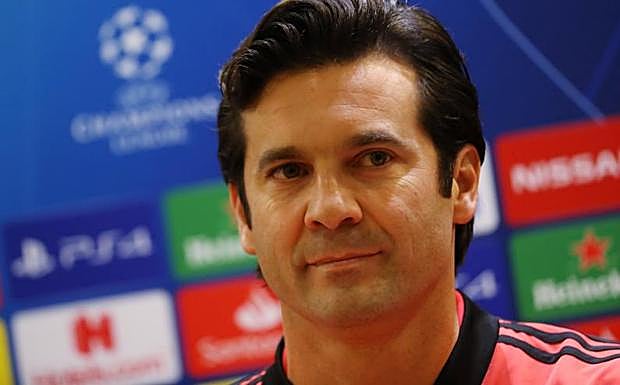 Santiago Solari, durante la rueda de prensa en el Olímpico de Roma. 