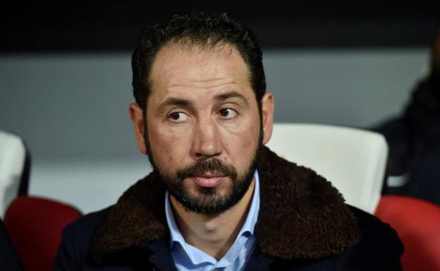 El entrenador del Sevilla, Pablo Machín, durante un encuentro de la presente temporada.