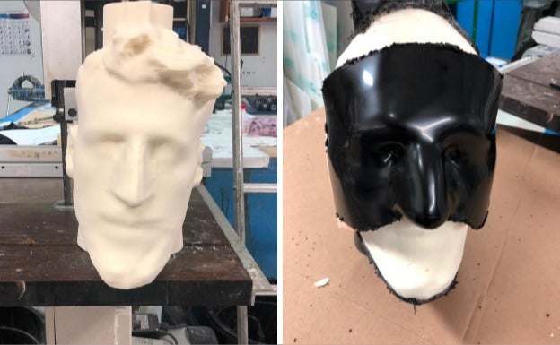 Algunos de los elementos utilizados para crear la máscara a Shengelia.