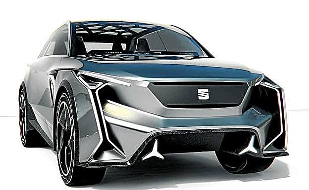 Diversas vistas del prototipo de Seat Vitoria, un SUV «anguloso y rotundo» diseñado para ser eléctrico y autónomo, sin necesidad de conductor.