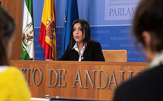 La presidenta del Parlamento andaluz, Marta Bosquet. 