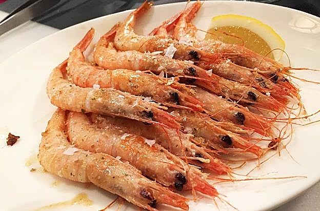 Gambas a la plancha.