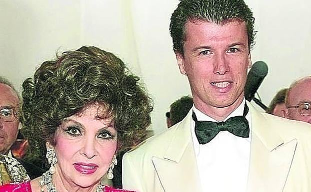 Gina Lollobrigida y el catalán Javier Rigau.