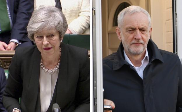 Theresa May y Jeremy Corbyn.