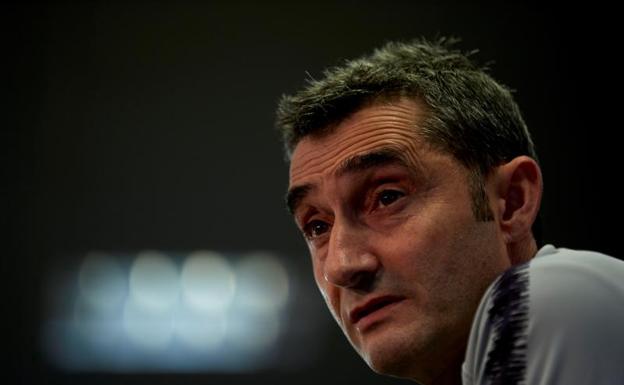 Ernesto Valverde, en conferencia de prensa. 