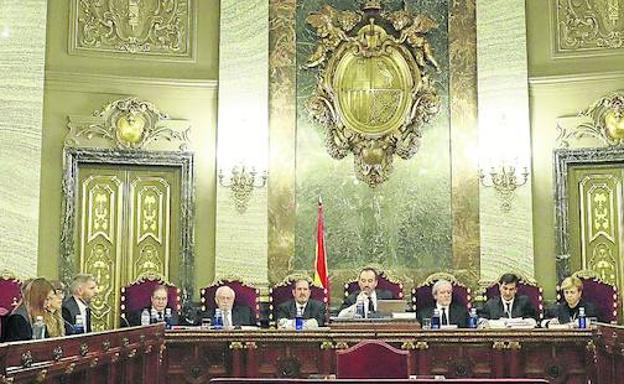 Imagen de la Sala Segunda del Supremo, en una vista sobre cuestiones previas del 'procés'. 