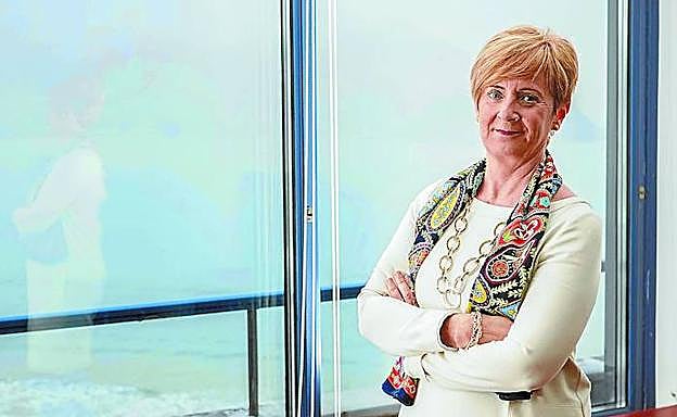 La consejera Arantxa Tapia en la sede del Gobierno vasco en San Sebastián.