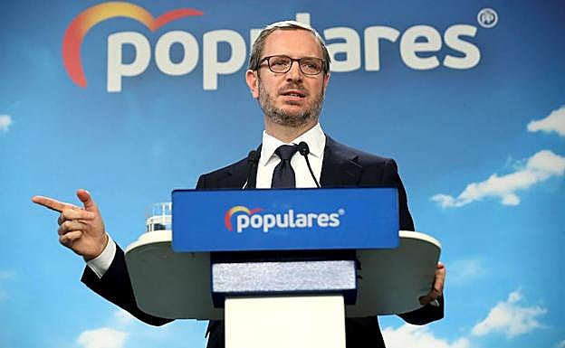 El vicesecretario de Organización del PP y jefe de la campaña electoral, Javier Maroto.