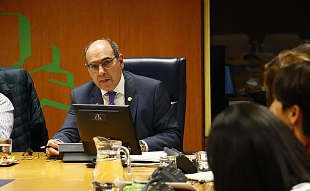 El consejero Darpón, este martes en la Comisión de Salud del Parlamento vasco.