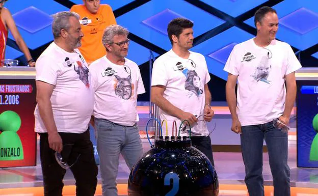 'José Pinto, Valentín Ferrero, Manu Zapata y Erundino Alonso, 'Los Lobos', durante el programa.