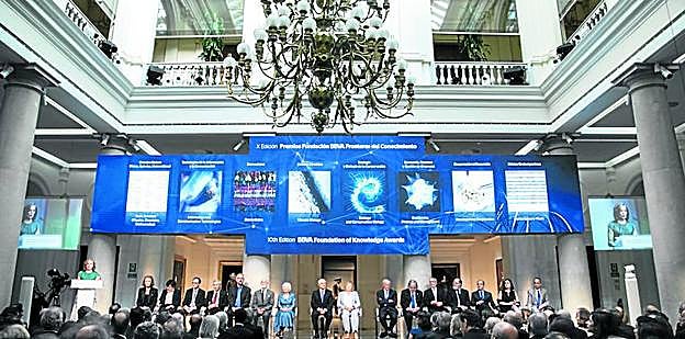 Una ceremonia de entrega de los premios en la sede madrileña de la Fundación BBVA.