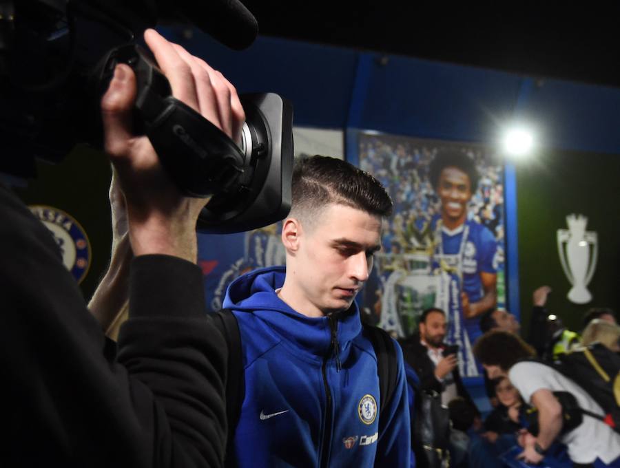 Kepa, a su llegada al estadio.