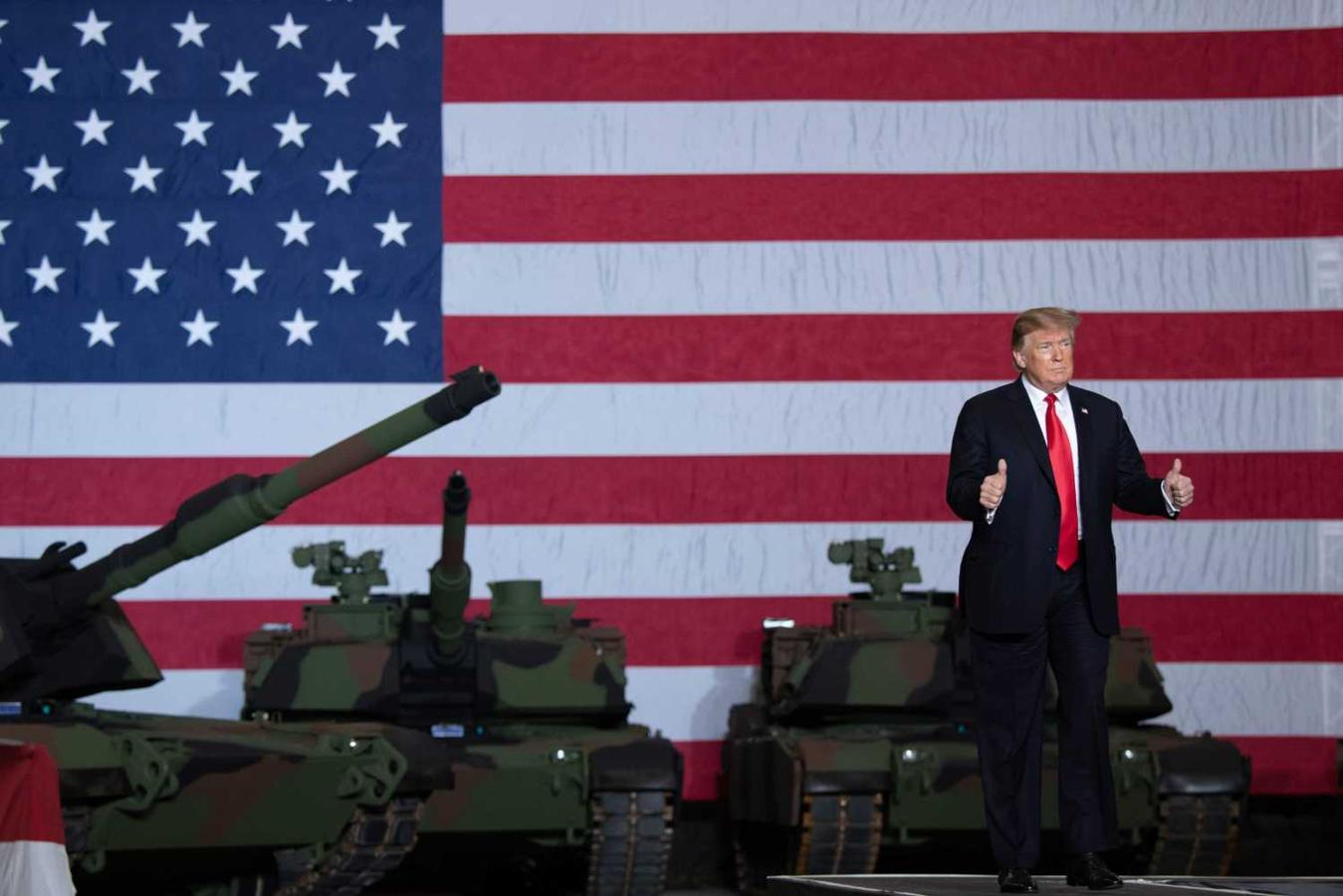 El presidente de los Estados Unidos, Donald Trump, visita la planta de tanques del ejército en Joint Systems Manufacturing en Lima, Ohio