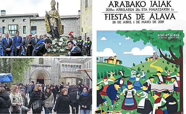 Actos religiosos. El programa habitual de San Prudencio contempla que las autoridades acompañen al Santo y una misa en Armentia.