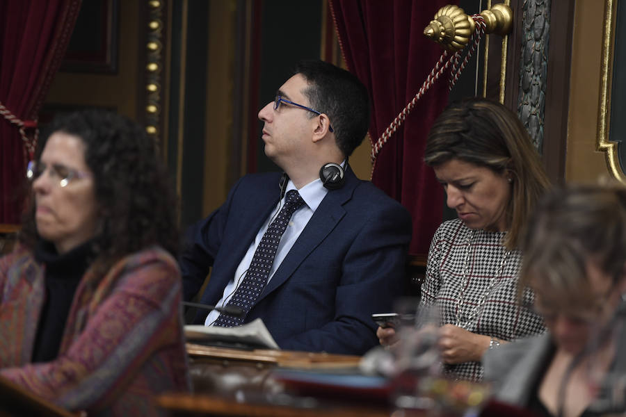 Los concejales populares Beatriz Marcos, Óscar Fernández Monroy y Carmen Carrón.