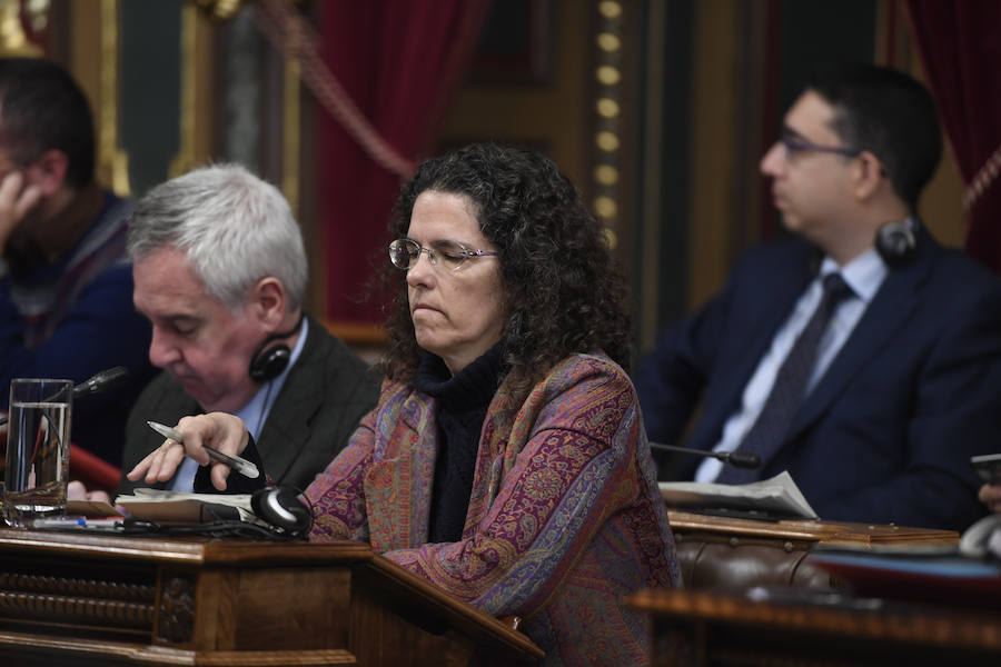 Los populares Luis Eguiluz, Beatriz Marcos y Óscar Fernández Monroy.