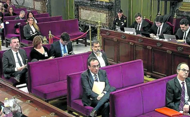 Imagen de la sesión del juicio del 'procés' de este jueves.