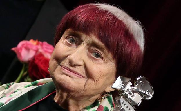 Agnès Varda, el pasado 13 de febrero en la Berlinale.