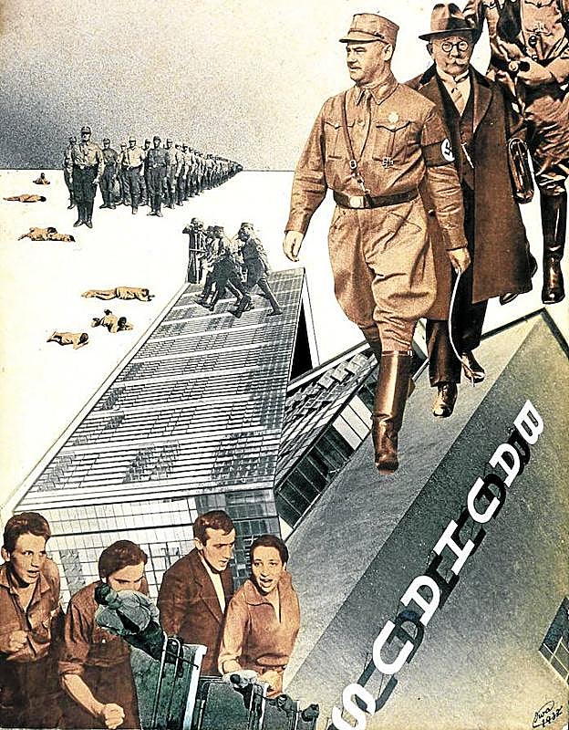 'Ataque a la Bauhaus'. Collage de Iwao Yamawaki, 1932.