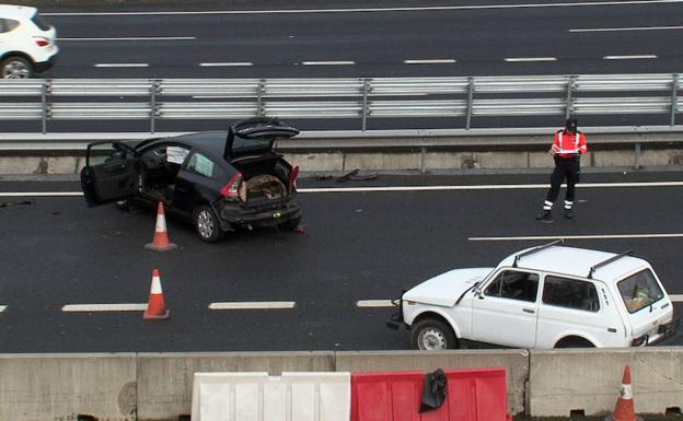 Accidente en una carretera vasca.