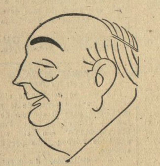 Eusebio García-Mina, en una caricatura de la época.