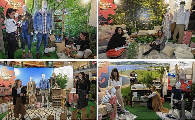 Las participantes en el concurso en los diferentes sets.