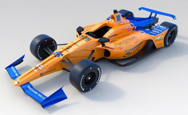 El McLaren66 con el que Alonso competirá en las 500 Millas de Indianápolis. 