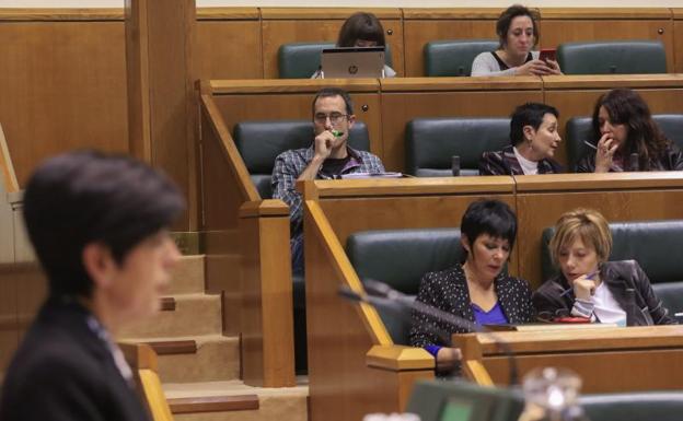 Sesión plenaria en el Parlamento vasco.